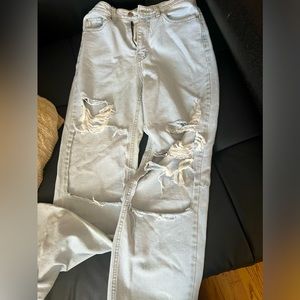 🦊🍭New Sexy distressed high rise light blue Jean